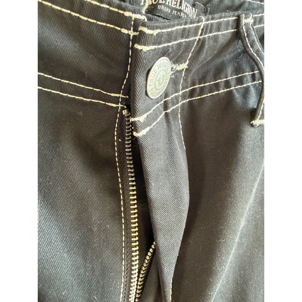 NWT True Religion Men's 36x32 Black Cotton Straight Fit Cargo Pants